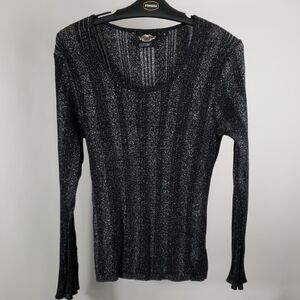 Harley-Davidson Metallic Black and Silver Sweater